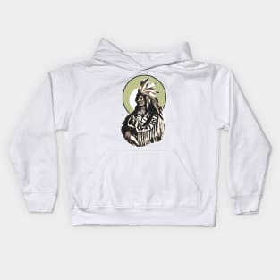 Native American Apache Chief Kids Hoodie